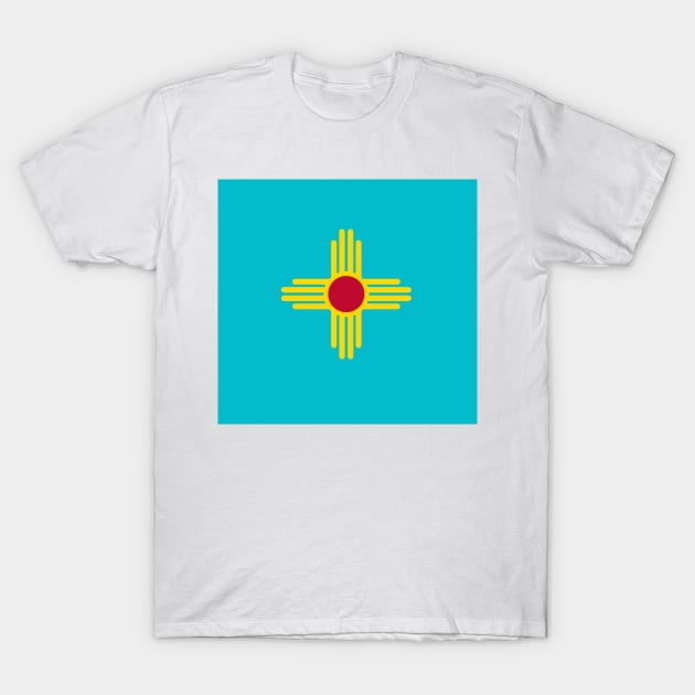 New Mexico Flag in Turquoise T-Shirt by somekindofguru